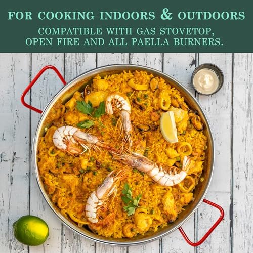 Gourmanity 12 inch Carbon Steel Paella Pan, 30cm, by Garcima