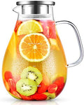 Glass Pitcher, veecom 80oz Water Pitchers with Lid and Spout for