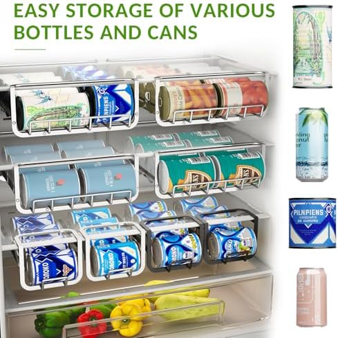 Hanging Soda Can Organizer for Refrigerator, 10-Can Dispenser