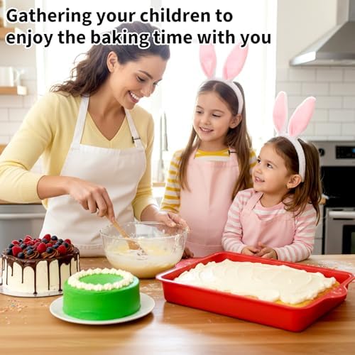 5 Pack Large Silicone Square Baking Pan, 10 x 8 x 1.6 Inches Nonstick