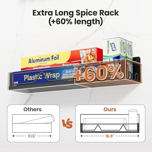 16.9 Inch Magnetic Spice Rack for Refrigerator, 4 Pack