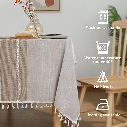 JIALE Tablecloths for Rectangle Tables, Cotton Linen Table Cloth