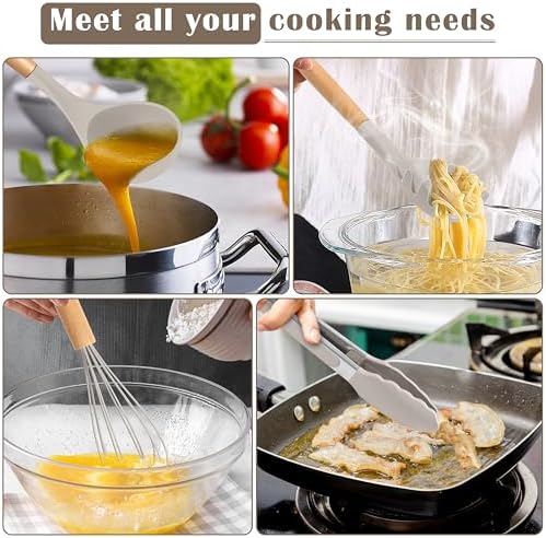 E-far Silicone Cooking Utensils Set, 10-Piece Heat Resistant Kitchen