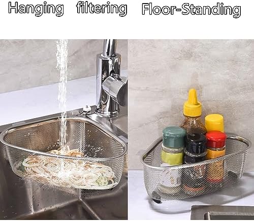 Kitchen Triangle Sink Strainer, Stainless Steel, Silver