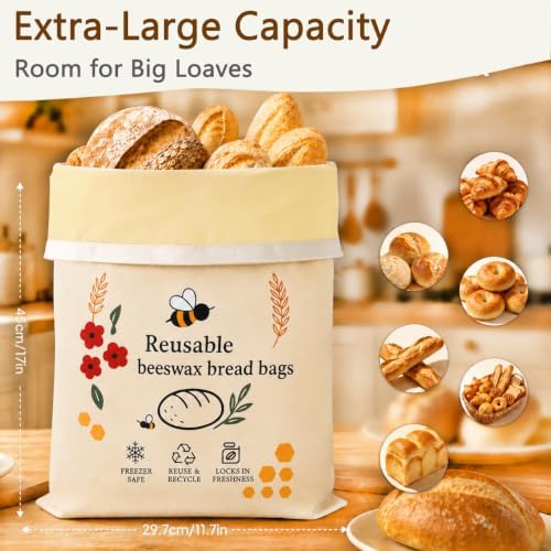 XL Reusable Beeswax Bread Bag for Sourdough