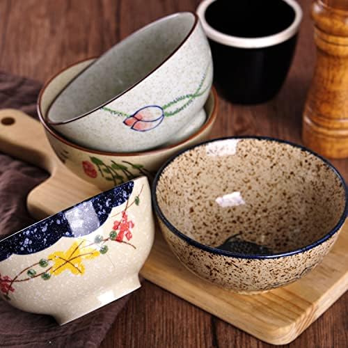 WHJY 4.5 inch Set in 4 Retro Chinese Japanese Creative Hand-painted