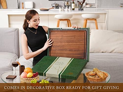 AZRHOM Walnut Wood Cutting Board, 20x15 in