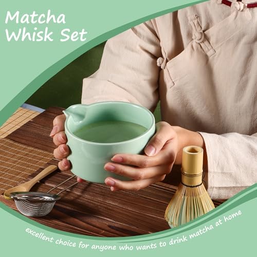 Matcha Whisk 5 Set,Tea Tools For Ceremony(Green)