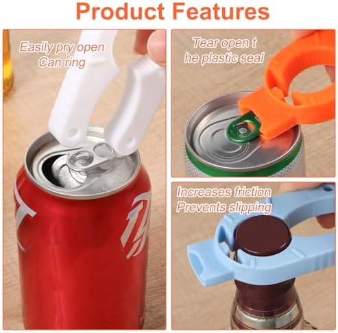 8 Pcs Water Bottle Opener Plastic Bottle Cap Opener Multi-Purpose