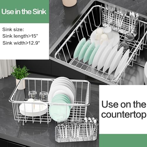 Large Expandable Stainless Steel Dish Drying Rack
