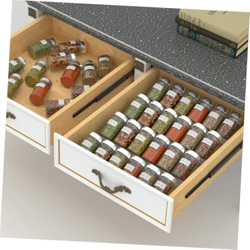 Acrylic Spice Rack Organizer, Expandable Tiered Drawer Insert Shelf