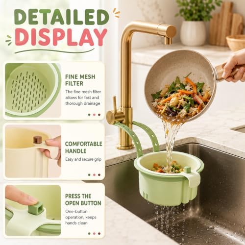 Hanging Sink Drain Basket, Cactus Kitchen Sink Strainer Basket