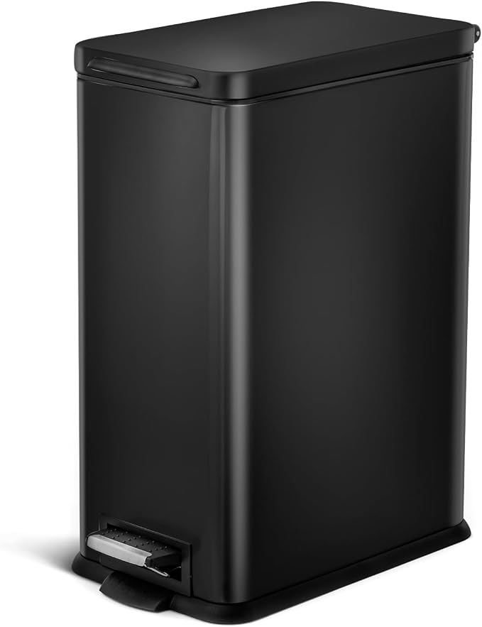 Home Zone Living 8 Gallon Slim Kitchen Trash Can by HomeZoneLiving