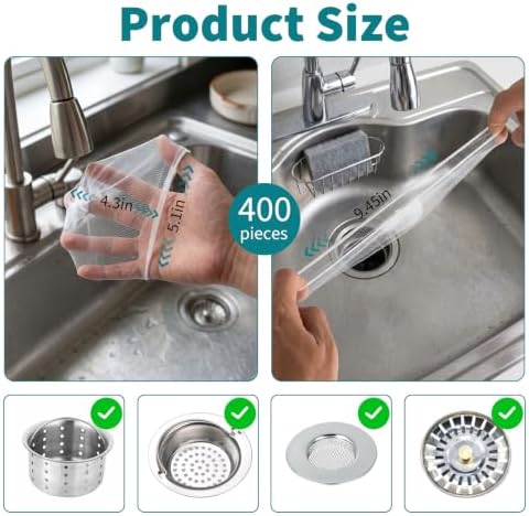 Mesh Sink Drain Cover, Sourdough Mesh Drain Covers, 400 Pack