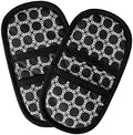 Quilted Heat-Resistant Black Oven Mitts, Set of 2