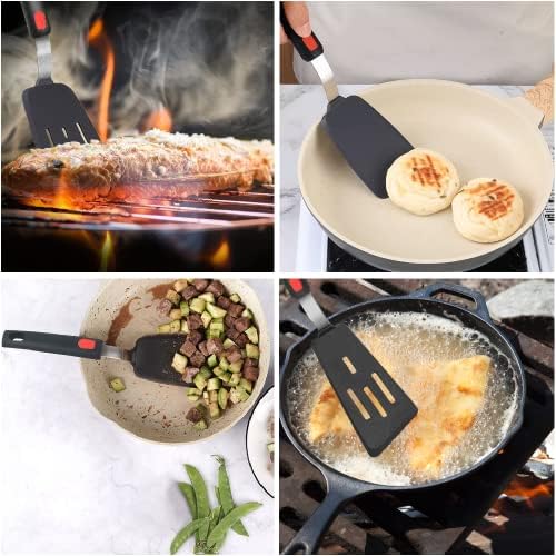 Silicone Spatula Turner Set of 2, 600°F Heat Resistant Cooking