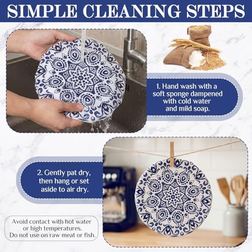 Hahafelt Reusable Beeswax Bowl Covers, 4-Pack, 10-Inch
