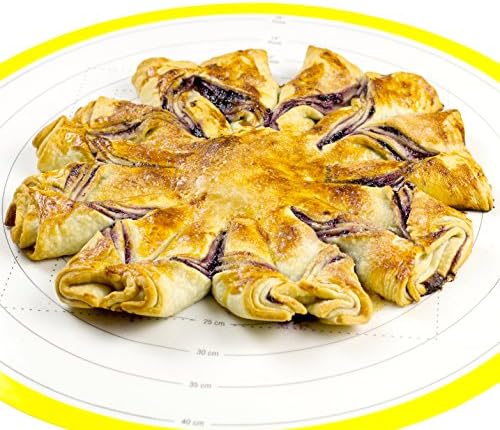 Round Silicone Pastry Mat, 17.75-Inch Diameter, Dough Rolling Mat with