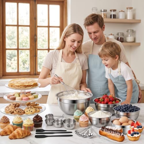 WEPSEN Mixing Bowls Set, 25PCS Stainless Steel Mixing Bowl with Lid
