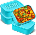 Nuogo 4 Pcs 6 Cup Silicone Freezer Trays with Lid Soup Containers