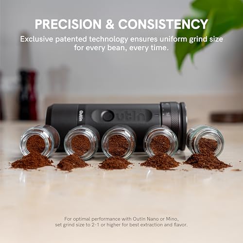 OutIn Fino Portable Electric Coffee Grinder, 28 Settings
