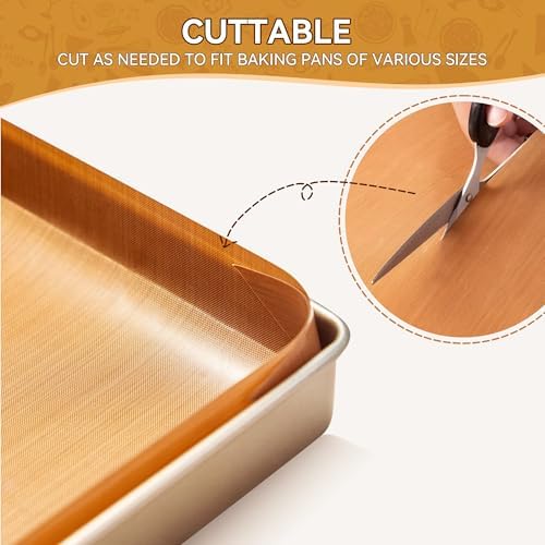 3Pcs Reusable Teflon Parchment Paper Baking Sheets, 12x16 inch Baking
