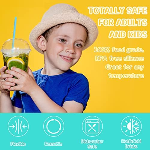 Mumufy 10 Set Silicone Travel Straws with Case Reusable Straws