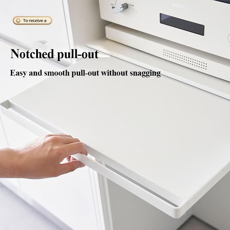 Carbon Steel Pull-Out Microwave Oven Bottom Rack, Black, 1pcs