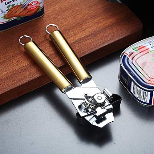 Berglander Can Opener, Stainless Steel Titainium Golden Plating Handle