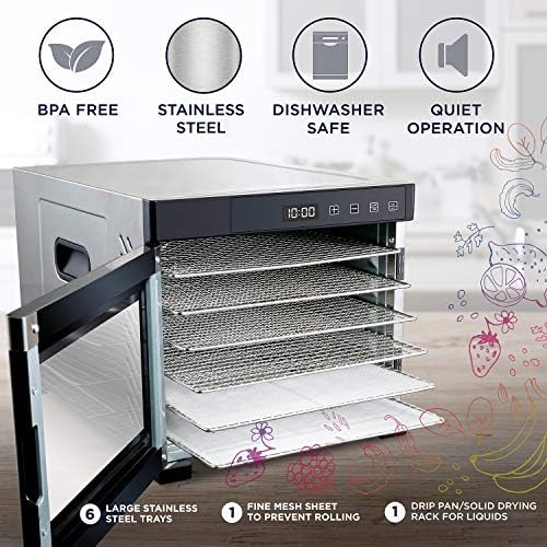 Ivation 6-Tray Food Dehydrator for Jerky, Herbs and Fruit