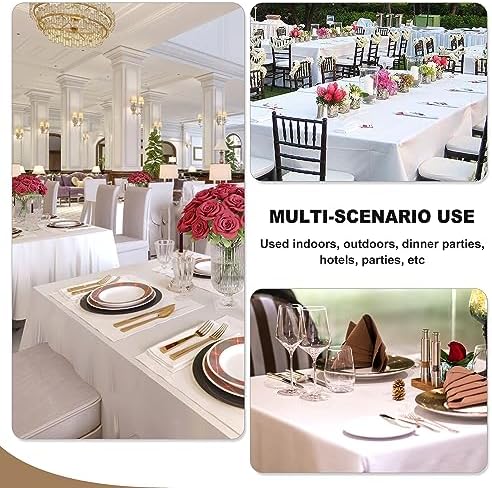 Fitable 6 Pack White Table Cloths 70x120 Inch for 6-8 Ft Rectangle