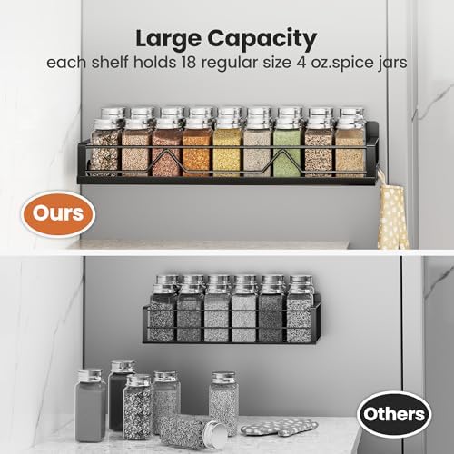 16.9 Inch Magnetic Spice Rack for Refrigerator, 4 Pack