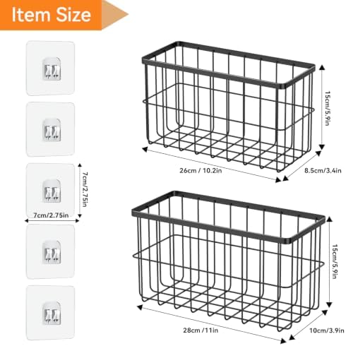 FAMNONE 2-Pack Adhesive Cabinet Door Organizer, 5.9" Inside Cabinet