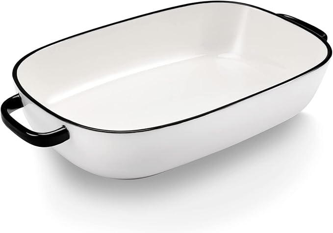 6 Quart Large Rectangular Baking Dish, 16x11 Inches Ceramic Baking Pan by Roeveca