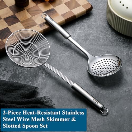 Berglander Spider Strainer Skimmer Ladle 2 Pieces, Stainless Steel