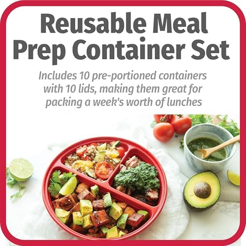 GoodCook Meal Prep Containers Set Microwave & Dishwasher-Safe Round
