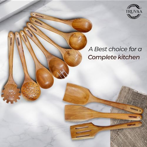 10-Piece Teak Wooden Utensil Set