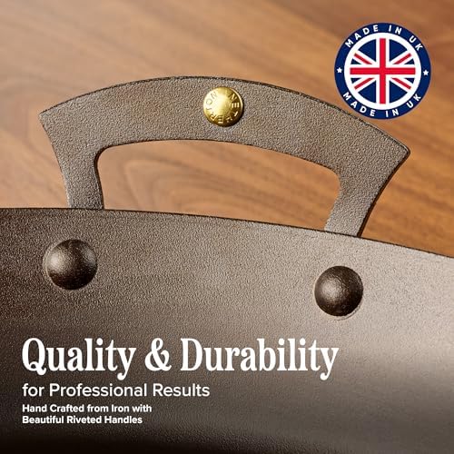 Classic Cuisine Pre-Seasoned Iron Roasting Pan, Made in UK, 13.75” x