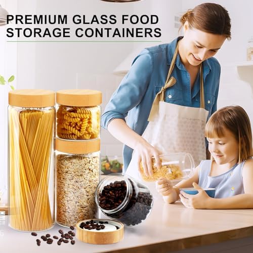 AISIPRIN Airtight Glass Jar with Lid, Glass Storage Containers with