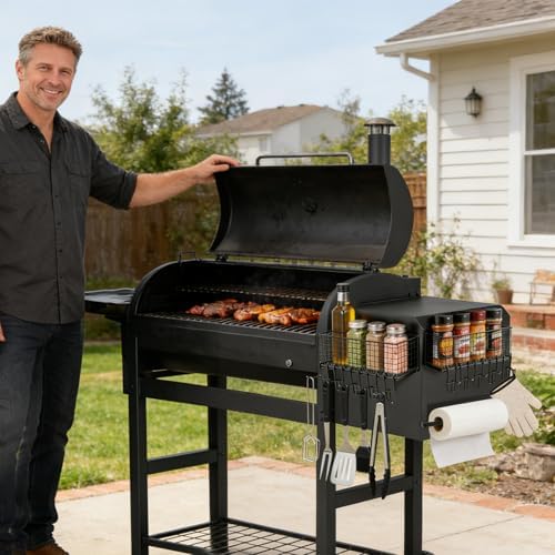 3 Pack Magnetic Storage Bins for Traeger with 10 Hooks