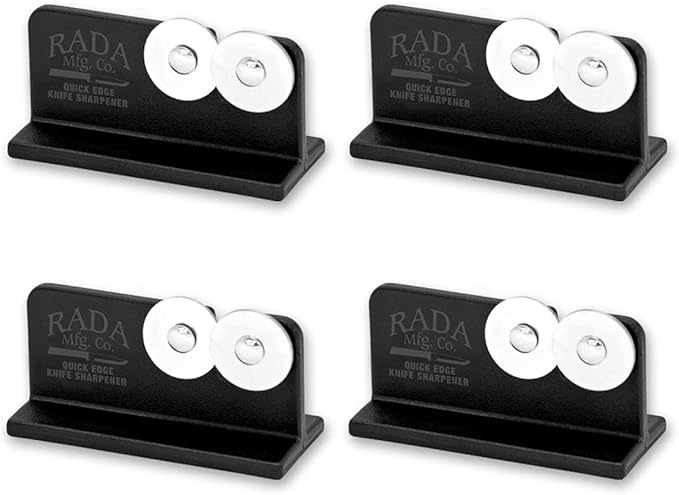 Rada Cutlery Quick Edge Knife Sharpener, 3.5" x 2", Stainless Steel Wheels by RadaCutlery