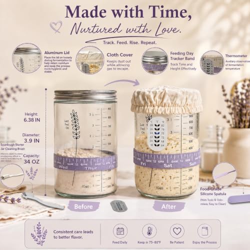 Sourdough Starter Kit, 9" Round & 10" Oval Banneton Basket