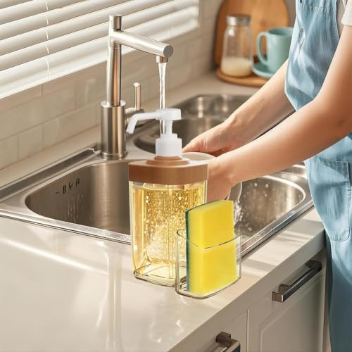 Kitchen Soap Dispenser with Sponge Holder, 800ml