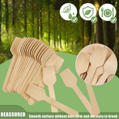 300 Pcs 3.75 Inch Disposable Mini Wooden Tasting Spoons