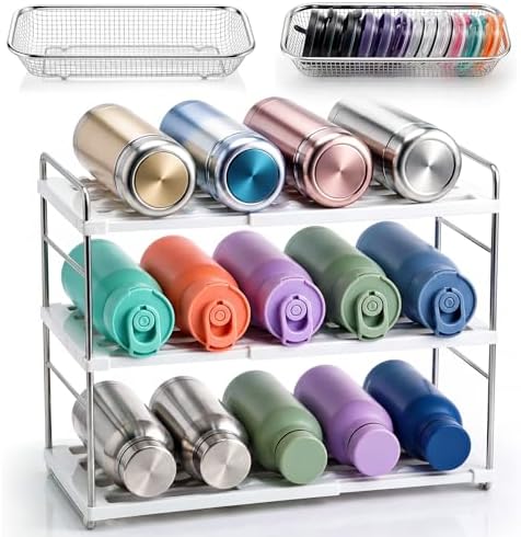 Sawysine 3 Pcs Tumbler Storage Set, Expandable Water Bottle Organizer