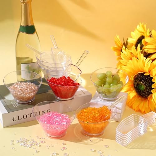 Sawysine 12 Pcs Clear Plastic Candy Bowls for Candy Bar Buffet Set