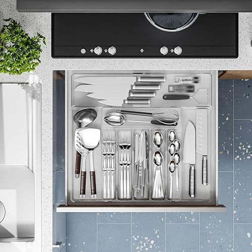 BPA-Free Expandable Utensil Drawer Organizer - Clear Plastic