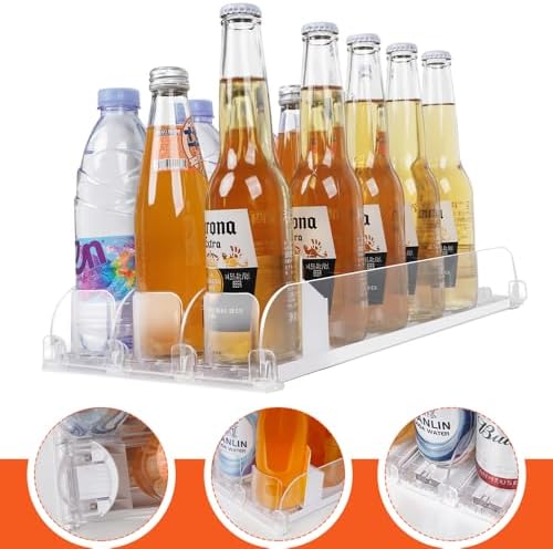 Stackable Soda Can Organizer for Refrigerator, Automatic Drink