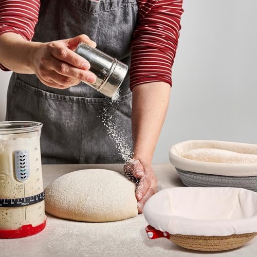 KneadAce Cotton Rope Banneton Basket Set, Oval & Round