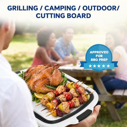 XL Collapsible BBQ Prep Tub with Lid, Portable Meat Marinating